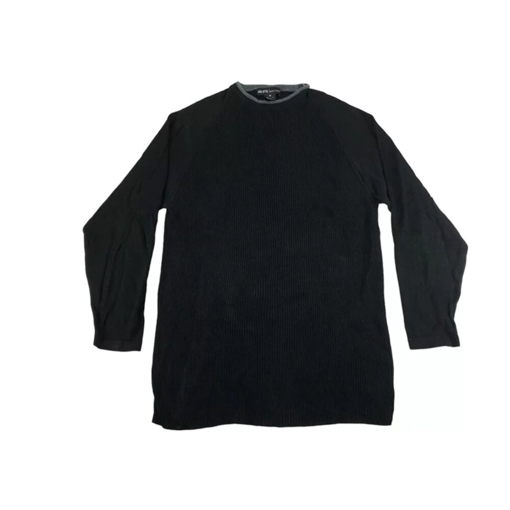 Salute/ Oleg Cassini Mens Black Crew Neck Long Sleeve Pullover Sweater Size‎ M